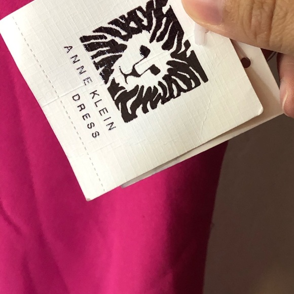 Anne Klein|Pink barbiecore feminine midi dress with mesh border, NWT•••Feminine - Picture 9 of 12